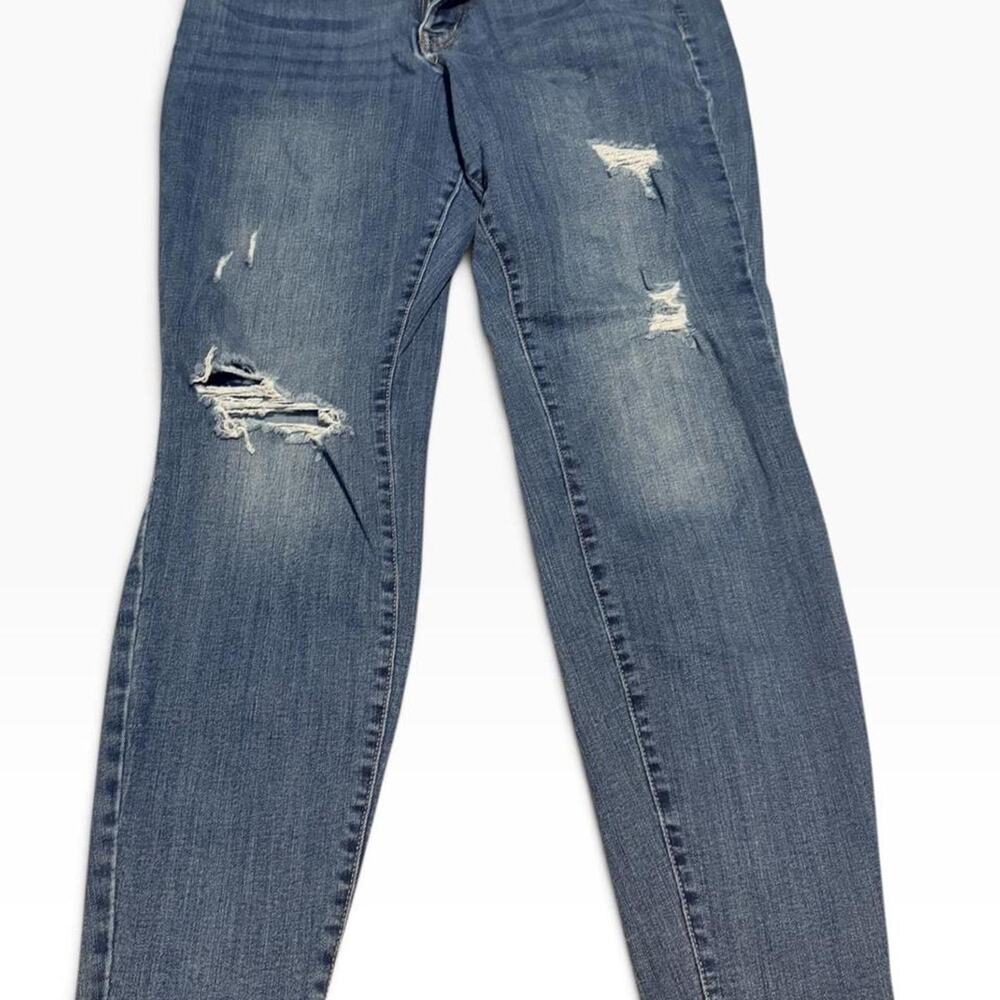 Maurices Plus Mid Rise Skinny Jeans 16W Navy Distressed